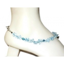 Blue Quartz Chip Beaded Ankle Bracelet