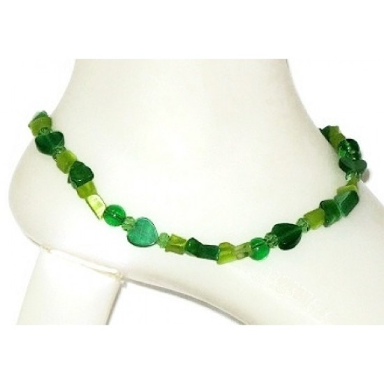 Dark Green and Apple Green Ankle Bracelet 