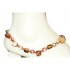  Peach Ankle Bracelet with Mother-of-Pearl Center Piece