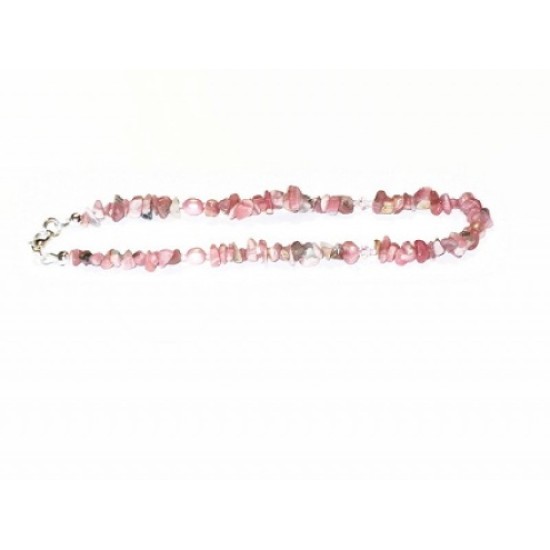 Rhodonite Chip Beaded Ankle Bracelet