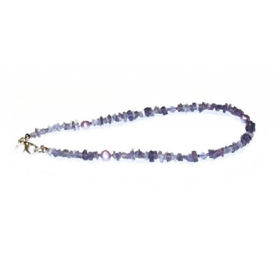 Tanzanite Chip Beaded Ankle Bracelet