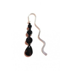 Black Bookmark with Faceted Teardrop Bead