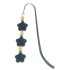 Black Flower Bookmark with Pale Yellow Jade Beads
