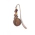 Brown Beaded Bookmark with Coin-Shaped Mother-of-Pearl Bead