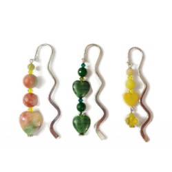 Multi-Colored 3-Piece Beaded Bookmark Set with Heart Beads