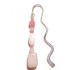 Pale Pink Beaded Bookmark with Rose Quartz Nugget