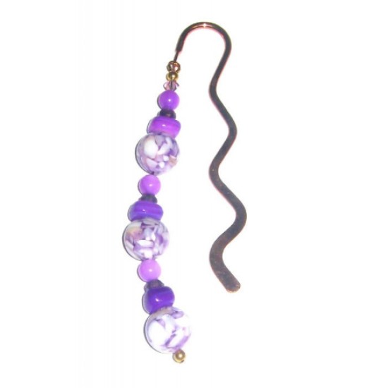 Purple and White Mother-of-Pearl Bookmark