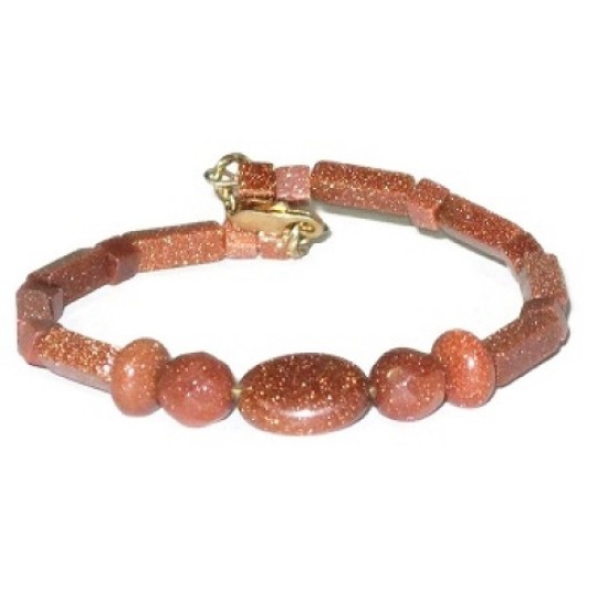 Goldstone Bracelet with Matching Hoop Earrings