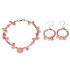 Peach Cream Petal Pink Coral Bracelet and Hoop Earring Set