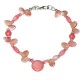 Peach Cream Petal Pink Coral Bracelet and Hoop Earring Set