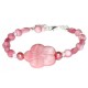 Pink Mother-of-Pearl Flower Bracelet Set