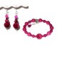 Fuchsia Bracelet and Earring Set with Crazy Lace Agate Beads
