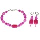 Fuchsia, Orchid Magenta Bracelet and Earring Set