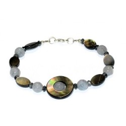 Light and Dark Gray Semi-Precious Bracelet Set