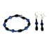 Navy Blue Jade and Crystal Bracelet Set