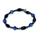 Navy Blue Jade and Crystal Bracelet Set