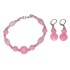  Pink Jade Bracelet and Earring Set