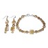 Tan, Beige and Champagne Bracelet and Earring Set