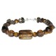 Brown Tiger Eye and Smokey Quartz Bracelet Set