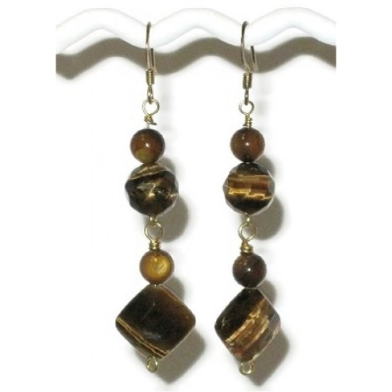  Tiger Eye Bracelet with Matching Earrings