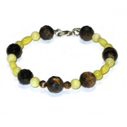 Yellow and Brown Semi-Precious Bracelet Set