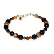 Brown and Beige Jade and Agate Bracelet