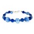 Blue Lampwork Glass Beaded Bracelet