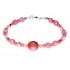 Coral, Pink and Light Peach Bracelet with Freshwater Pearl Center
