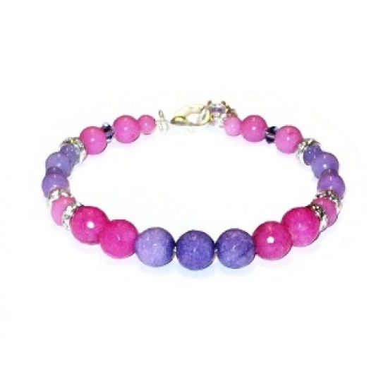 Bright Fuchsia and Purple Semi-Precious Bridesmaid Bracelet