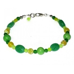 Green and Yellow Semi-Precious Beaded Bracelet 