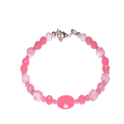 Hot Pink and Light Pink Jade Bracelet