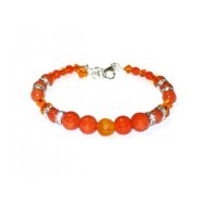 Orange Semi-Precious and Crystal Bracelet
