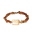 Orange Jade Chip Beaded and Shell Bracelet