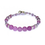 Orchid Semi-Precious and Crystal Bracelet