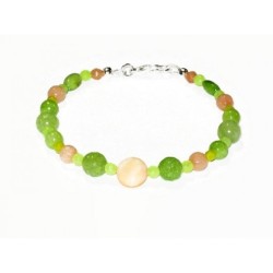 Peach, Lime Green and Chartreuse Bracelet 