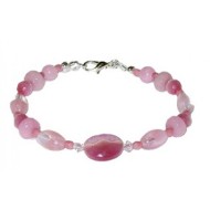 Pink and Clear Beaded Bracelet
