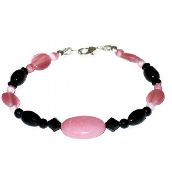 Pink and Black Bracelet