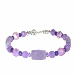 Purple Bracelet with Amethyst Center Stone