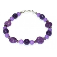 Purple Beaded Jade Bracelet