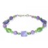 Purple and Green Bracelet with Butterfly Crystals