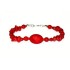 Red Beaded Bracelet with Semi-Precious Beads