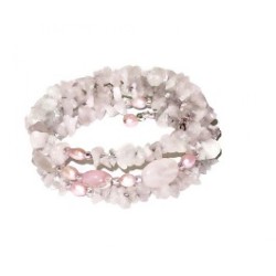 Rose Quartz Beaded Wrap Bracelet