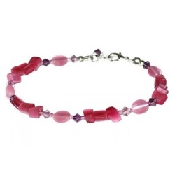 Rose Pink and Amethyst Bracelet