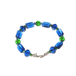 Royal Blue and Green Bracelet