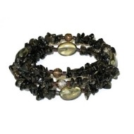 Smoky Quartz Wrap Chip Beaded Bracelet