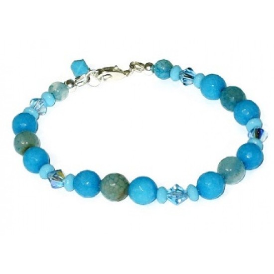 Island Blue Turquoise Teal Sky Blue Semi Precious Bracelet | AngieShel ...
