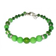 Green Semi-Precious and Crystal Bridesmaid Bracelet