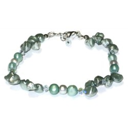 Sage and Mint Green Keshi and Freshwater Pearl Bridal Bracelet