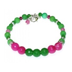 Green and Fuchsia Semi-Precious Bridesmaid Bracelet