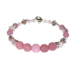 Pink Semi-Precious and Crystal Bridesmaid Bracelet